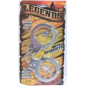 Metal Handcuffs w/Lock & 2 Keys Legends of the Wild West